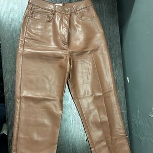 Wilfred Tan Leather Pants